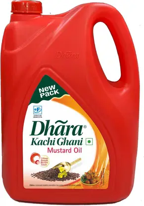 DHARA Kachi Ghani Mustard Oil Can (5 L)